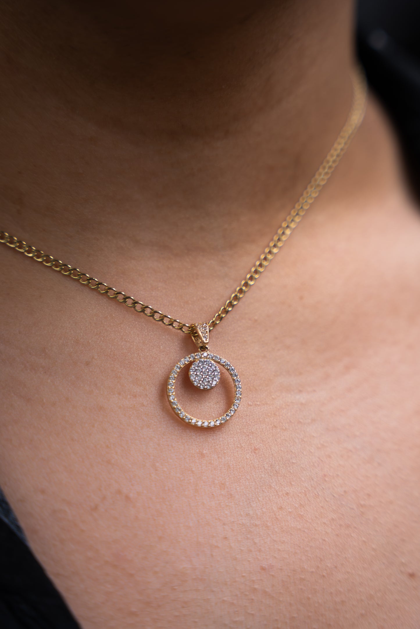 14K HOLLOW CUBAN CHAIN + FANCY PENDANT