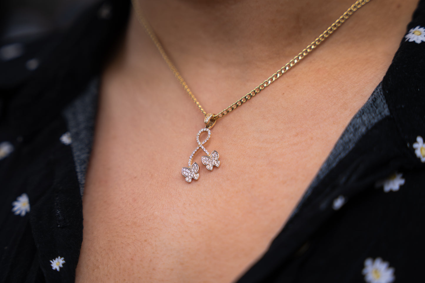 14K HOLLOW CUBAN CHAIN + FANCY PENDANT