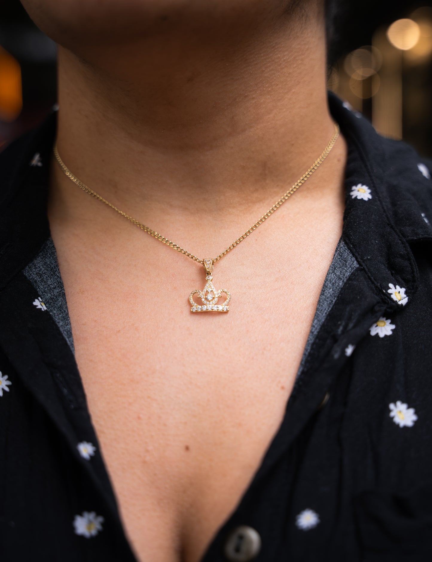 14K HOLLOW CUBAN CHAIN + FANCY PENDANT