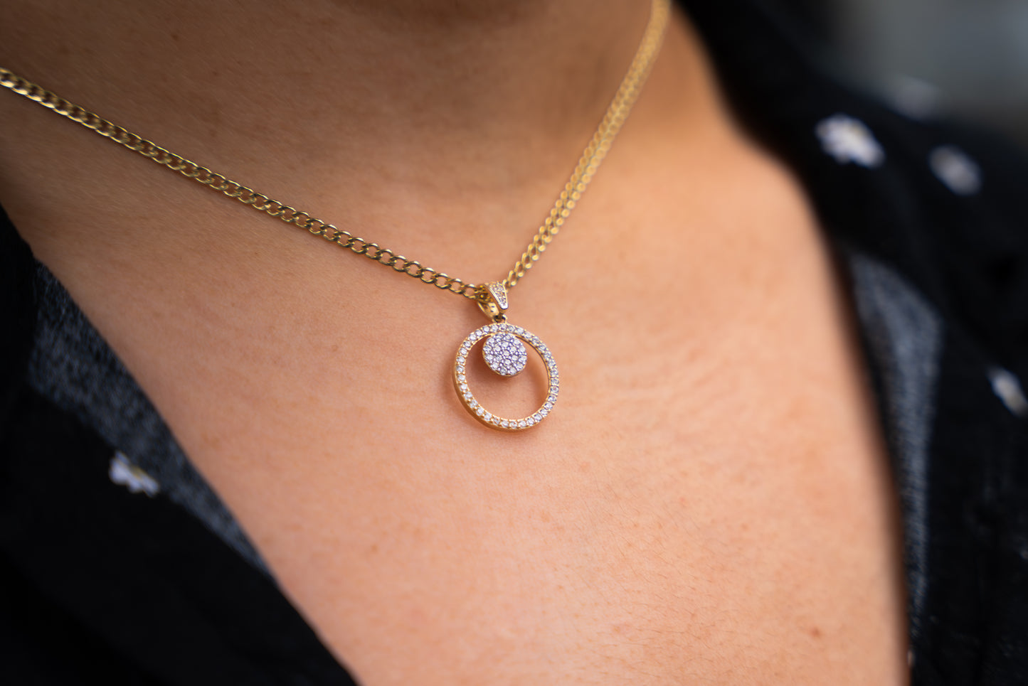 14K HOLLOW CUBAN CHAIN + FANCY PENDANT