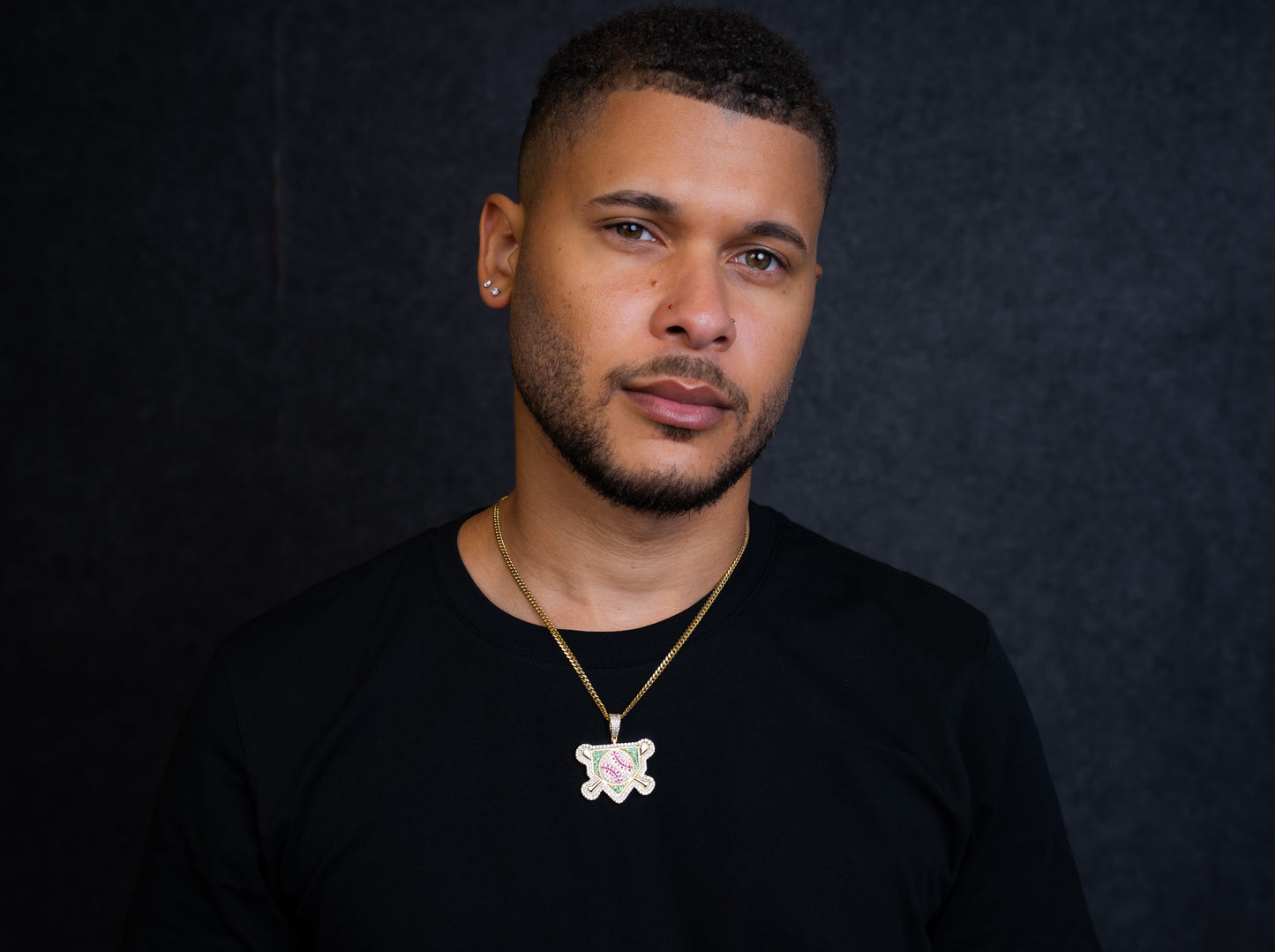 925 MIAMI CUBAN CHAIN WITH BASEBALL PENDANT