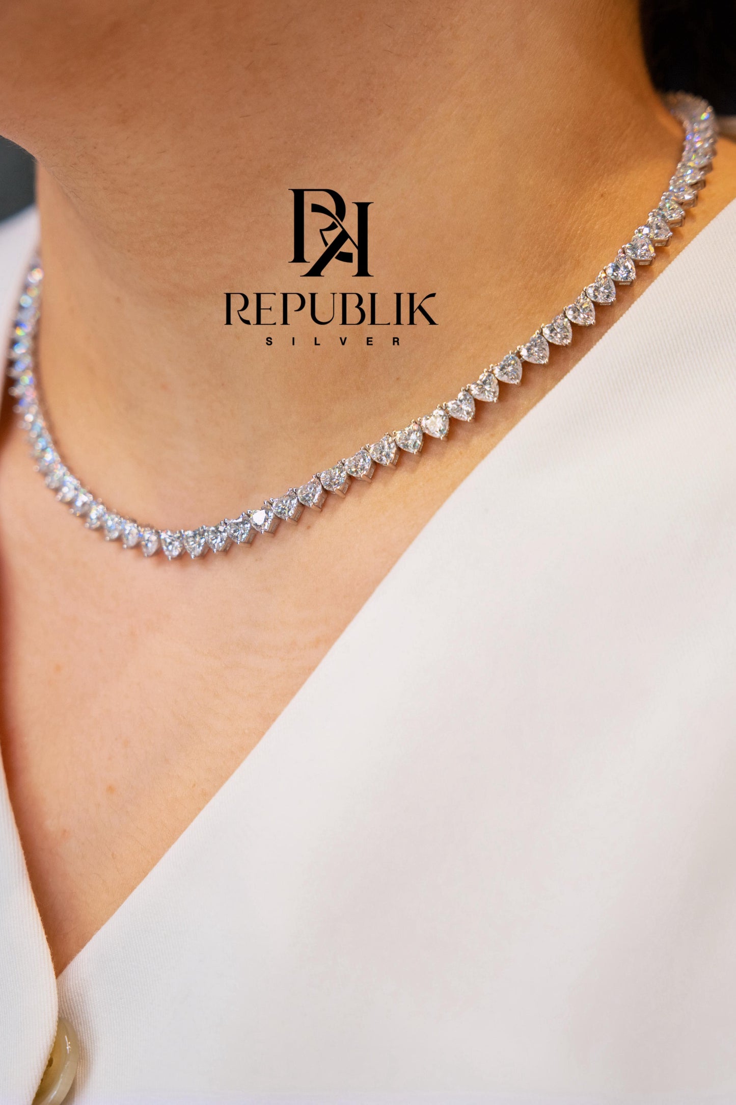 925 MOISSANITE HEART CHOKER