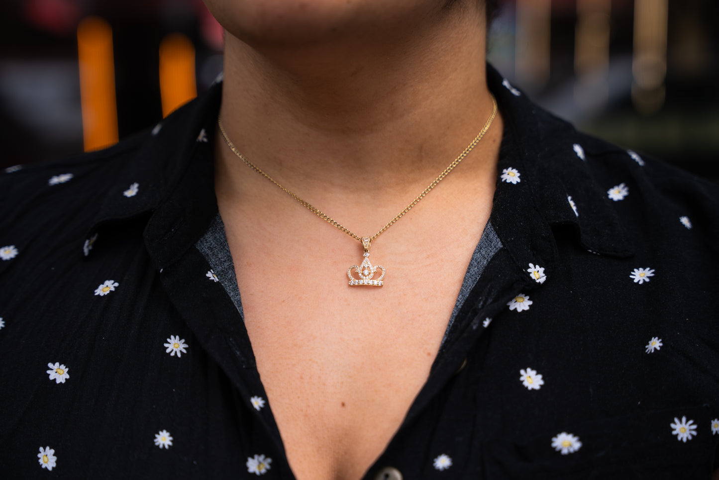 14K HOLLOW CUBAN CHAIN + FANCY PENDANT