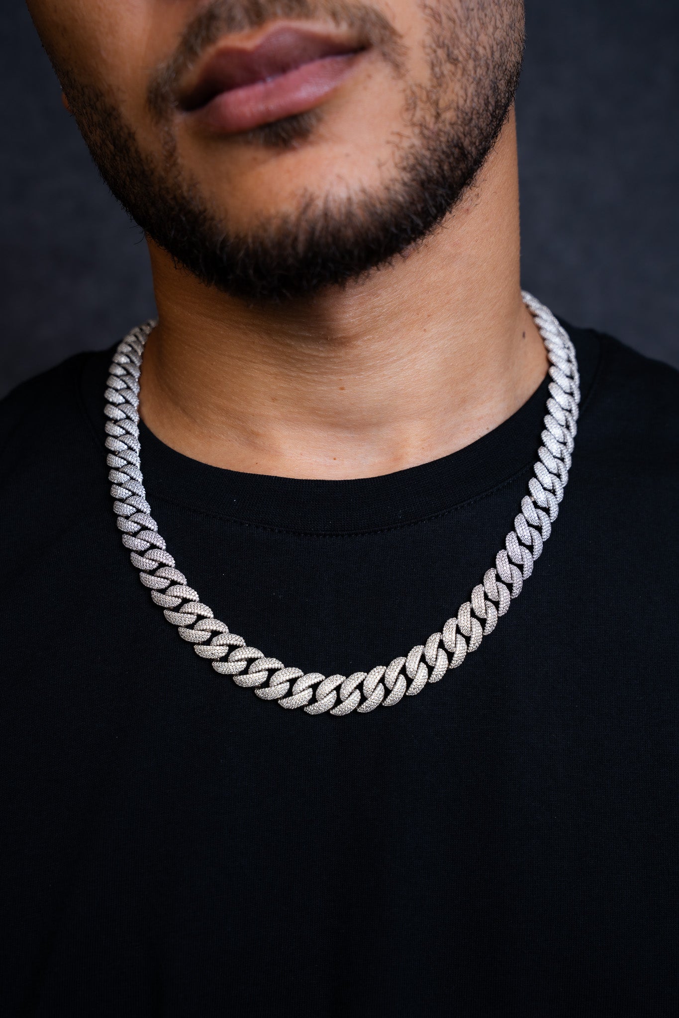 925 SOLID MOISSANITE CUBAN CHAIN 12MM