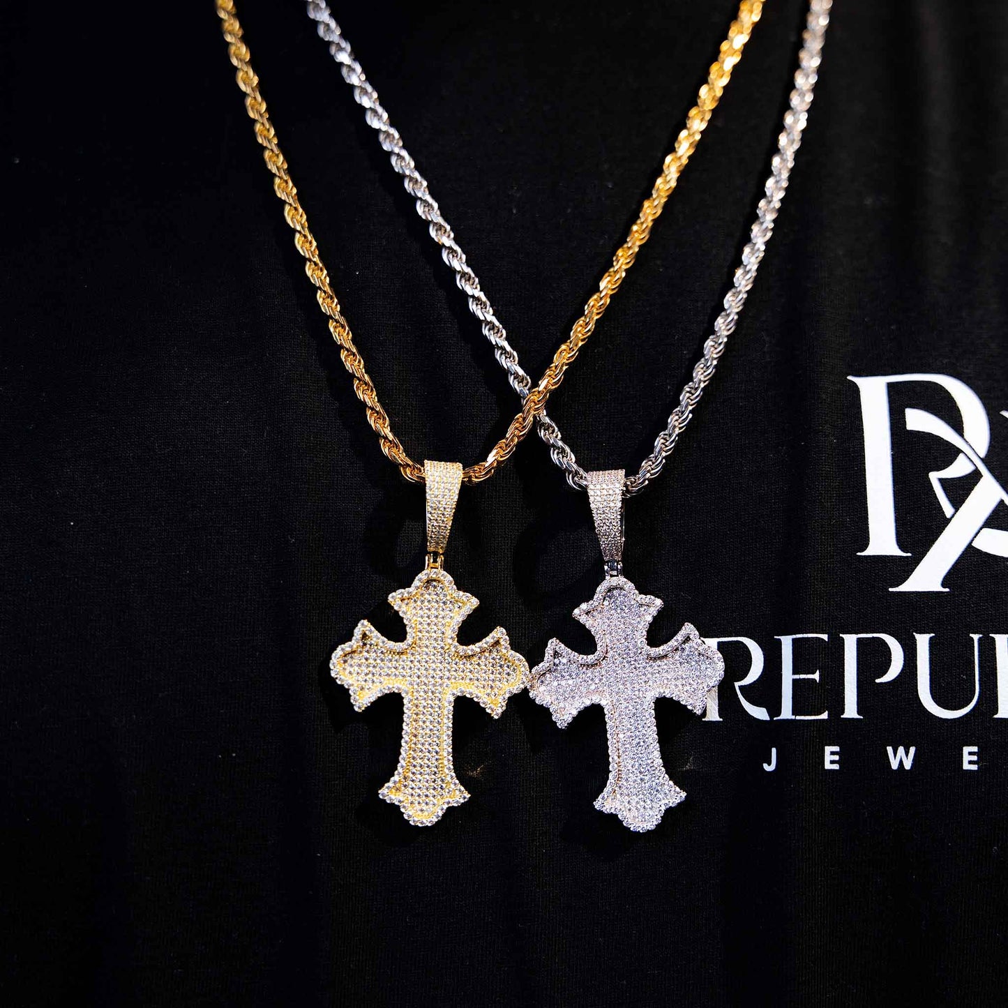 925 SOLID ROPE CHAIN WITH CROSS PENDANT