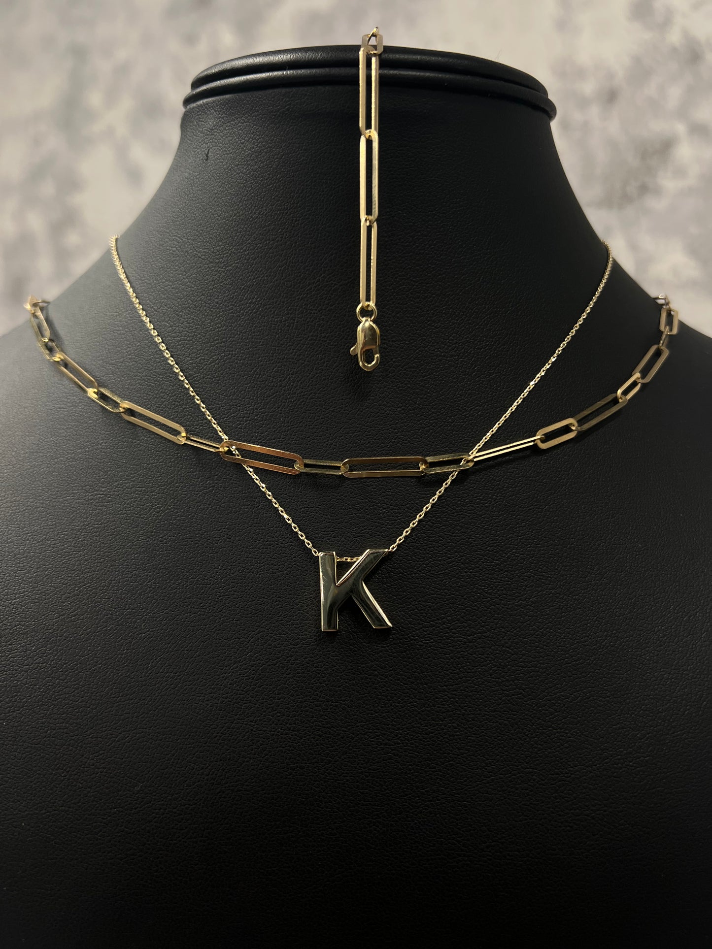 14K LUXURY CHOCKER AND BRACELET SET WITH INITIAL NECKLACE (3 PCS)
