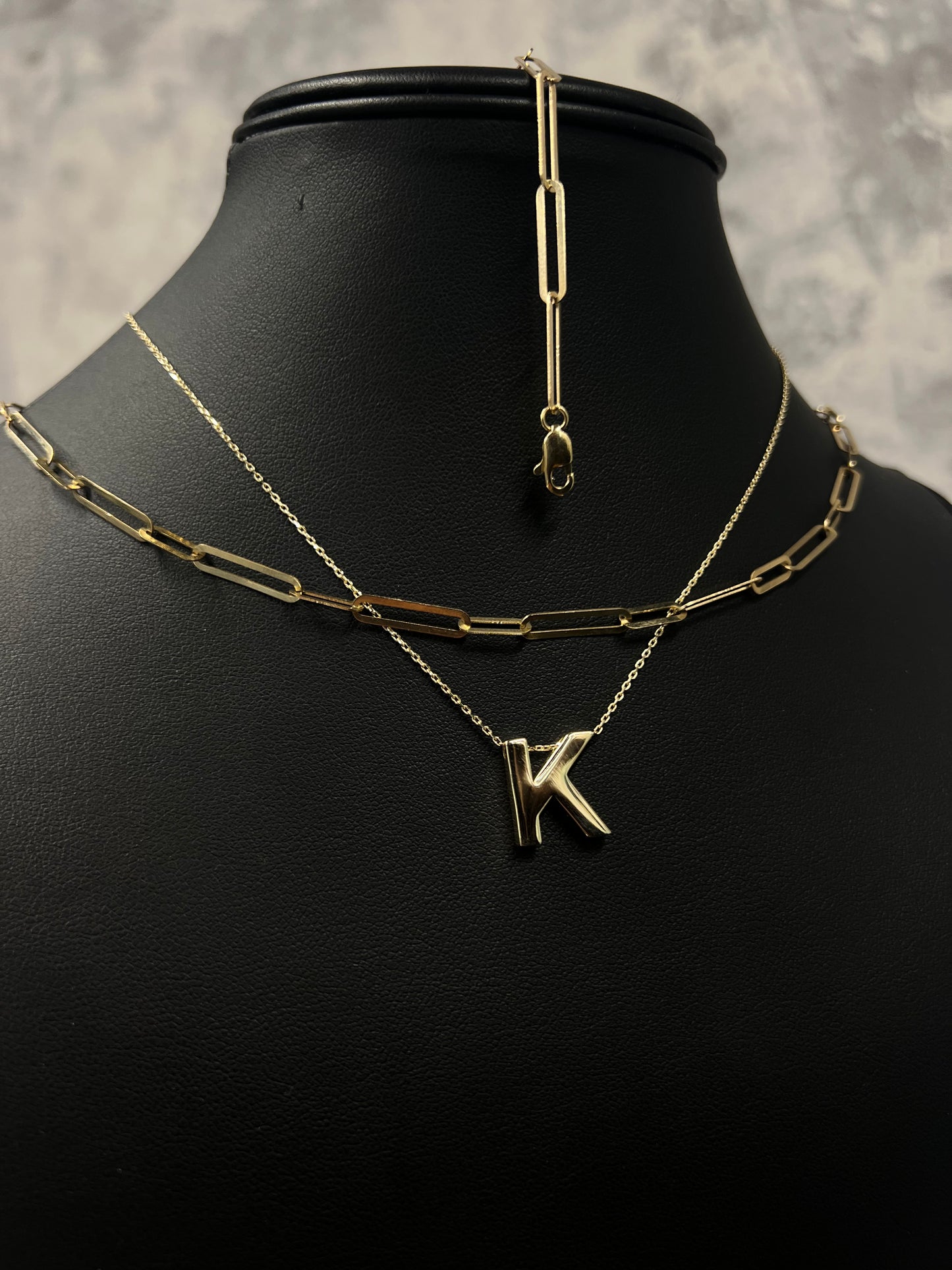 14K LUXURY CHOCKER AND BRACELET SET WITH INITIAL NECKLACE (3 PCS)