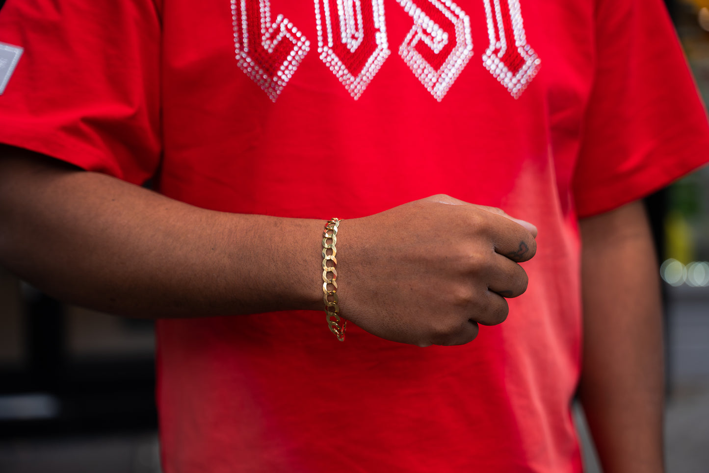 14K SOLID CUBAN BRACELET TWO TONES