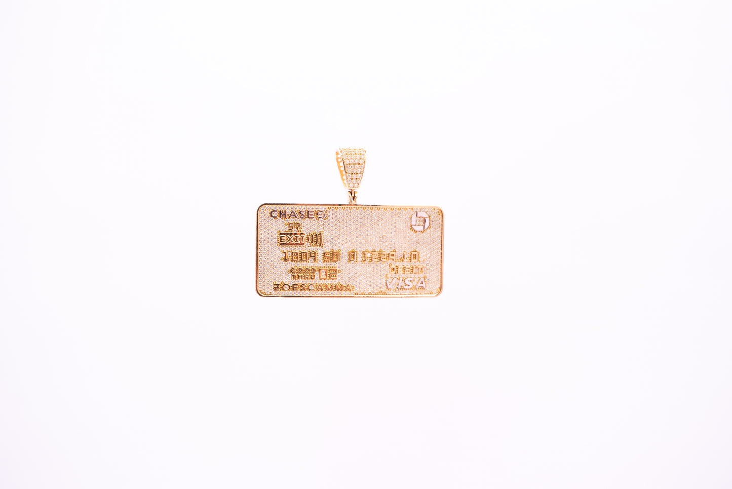 14K CHASE CARD PENDANT