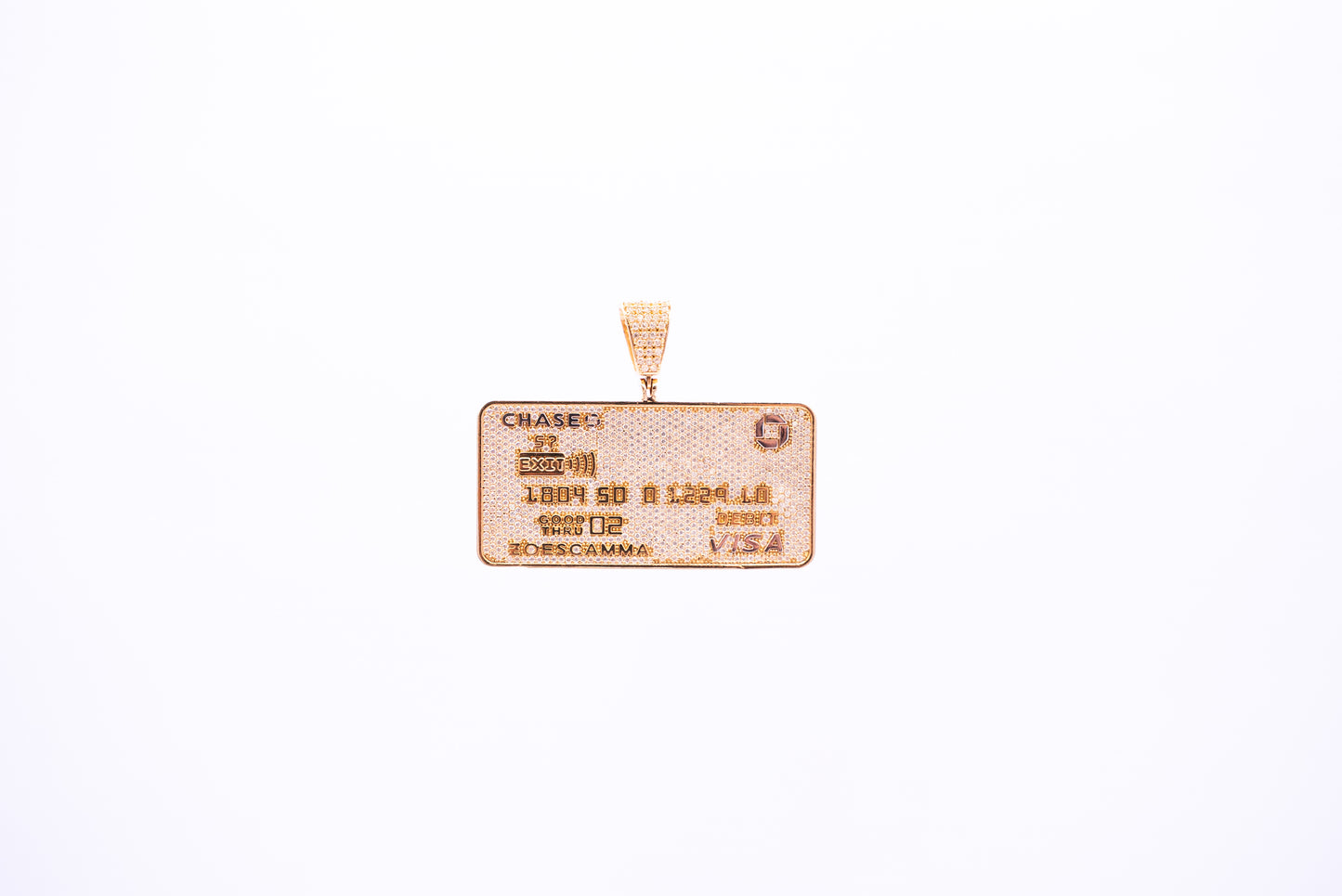 14K CHASE CARD PENDANT
