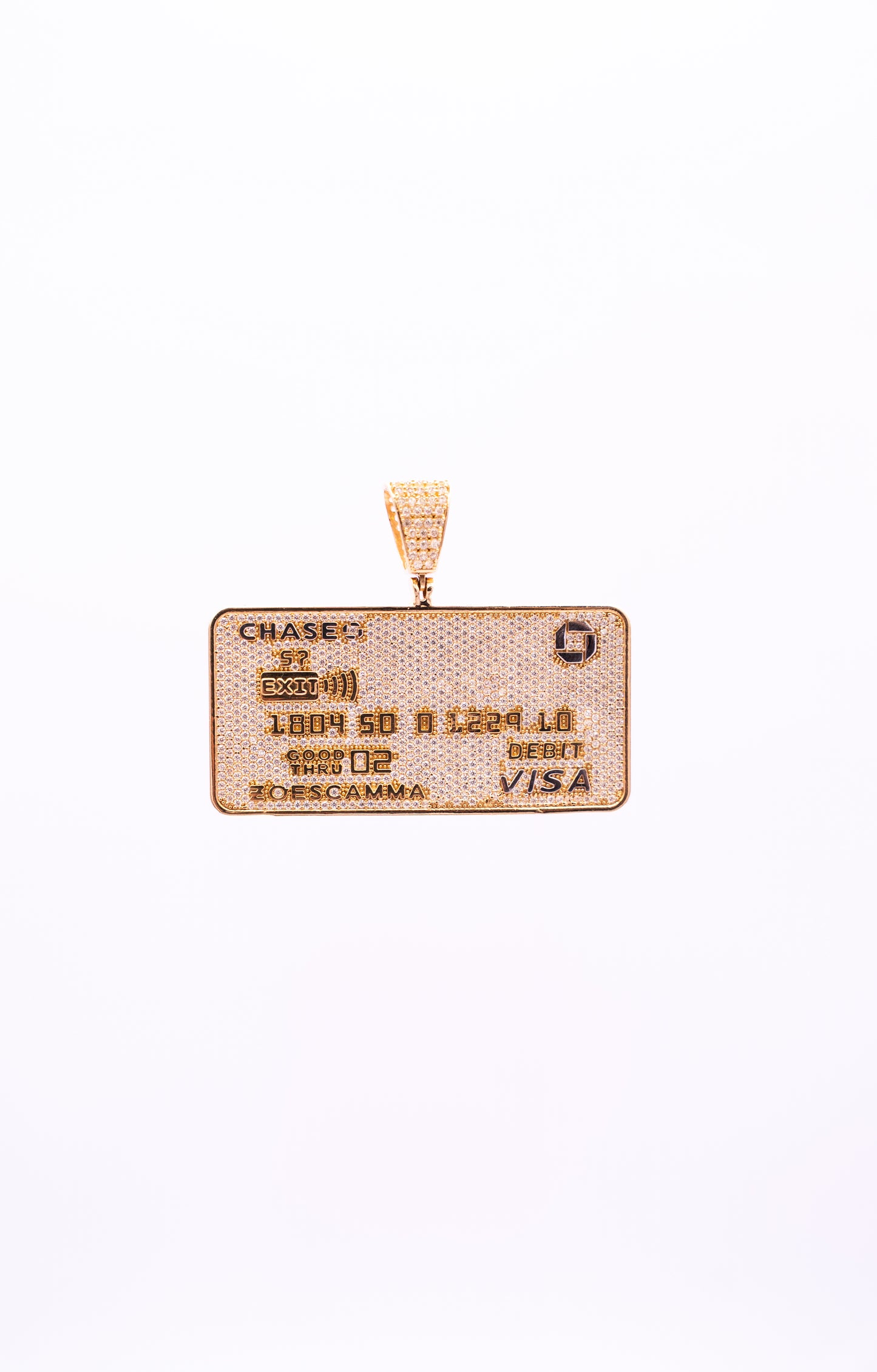 14K CHASE CARD PENDANT