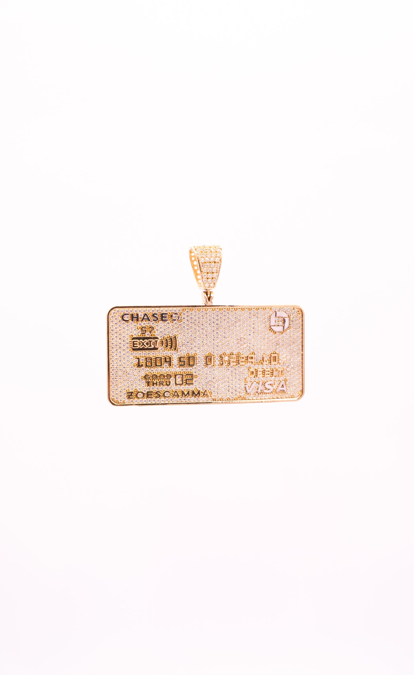 14K CHASE CARD PENDANT