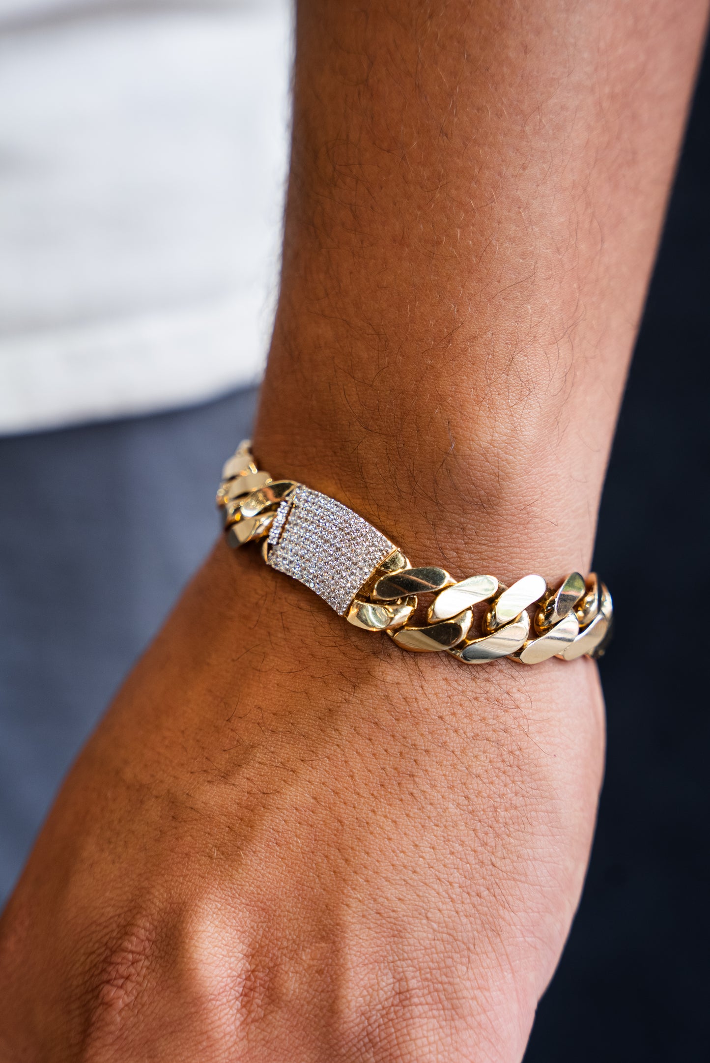 14K SEMI-SOLID BRACELET WITH MEN’S RING