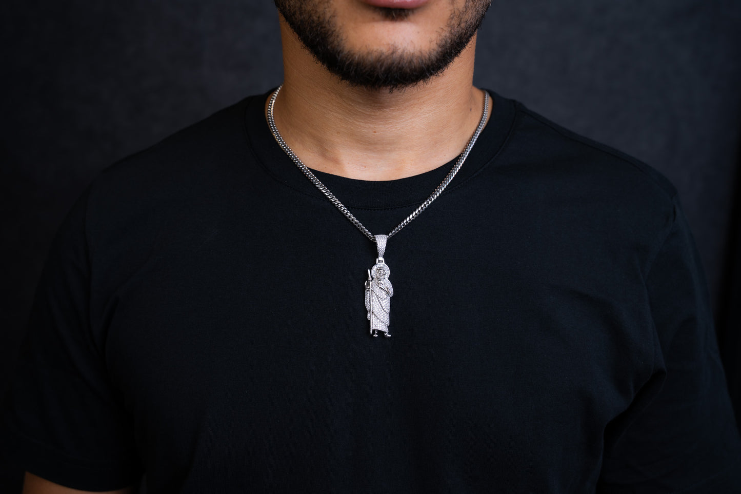 925 SAN JUDAS + MIAMI CUBAN CHAIN 4MM 22”