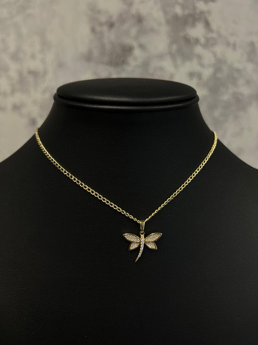 HOLLOW CUBAN CHAIN WITH FIREFLY PENDANT