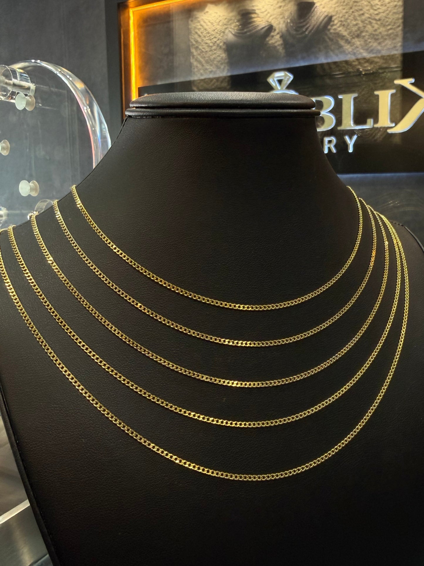 925 SOLID FLAT CUBAN CHAIN 16”-24”