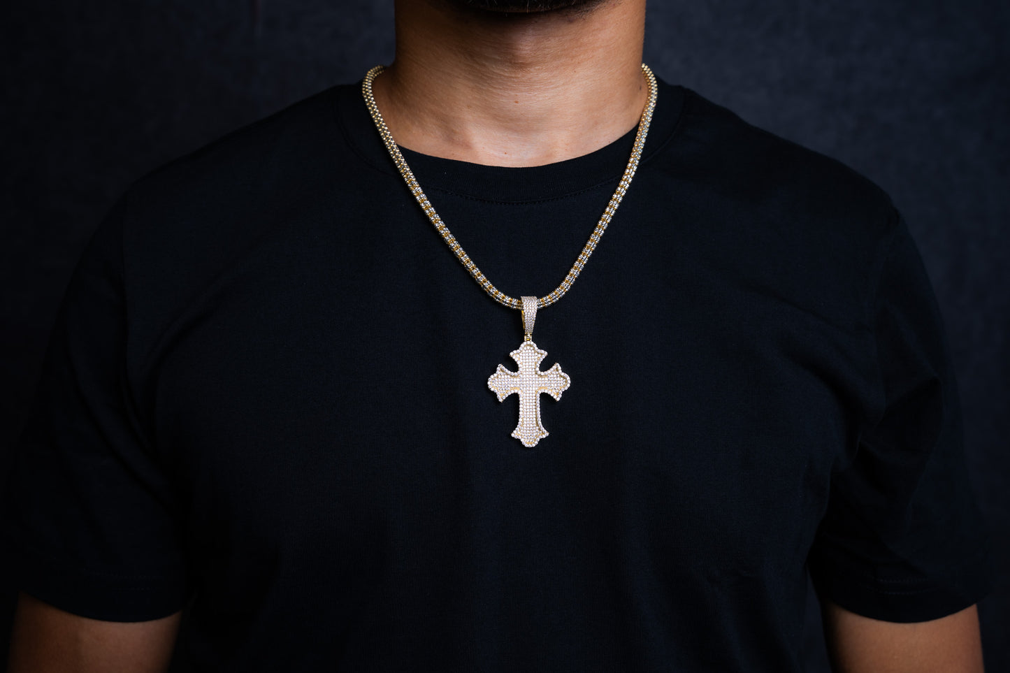 925 Cross pendant + Ice chain 5MM