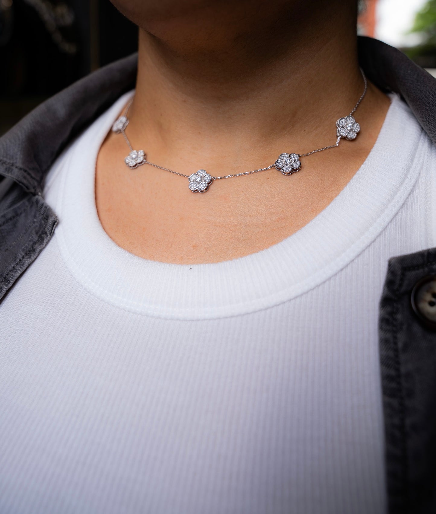 925 CHOKER DE FLORES