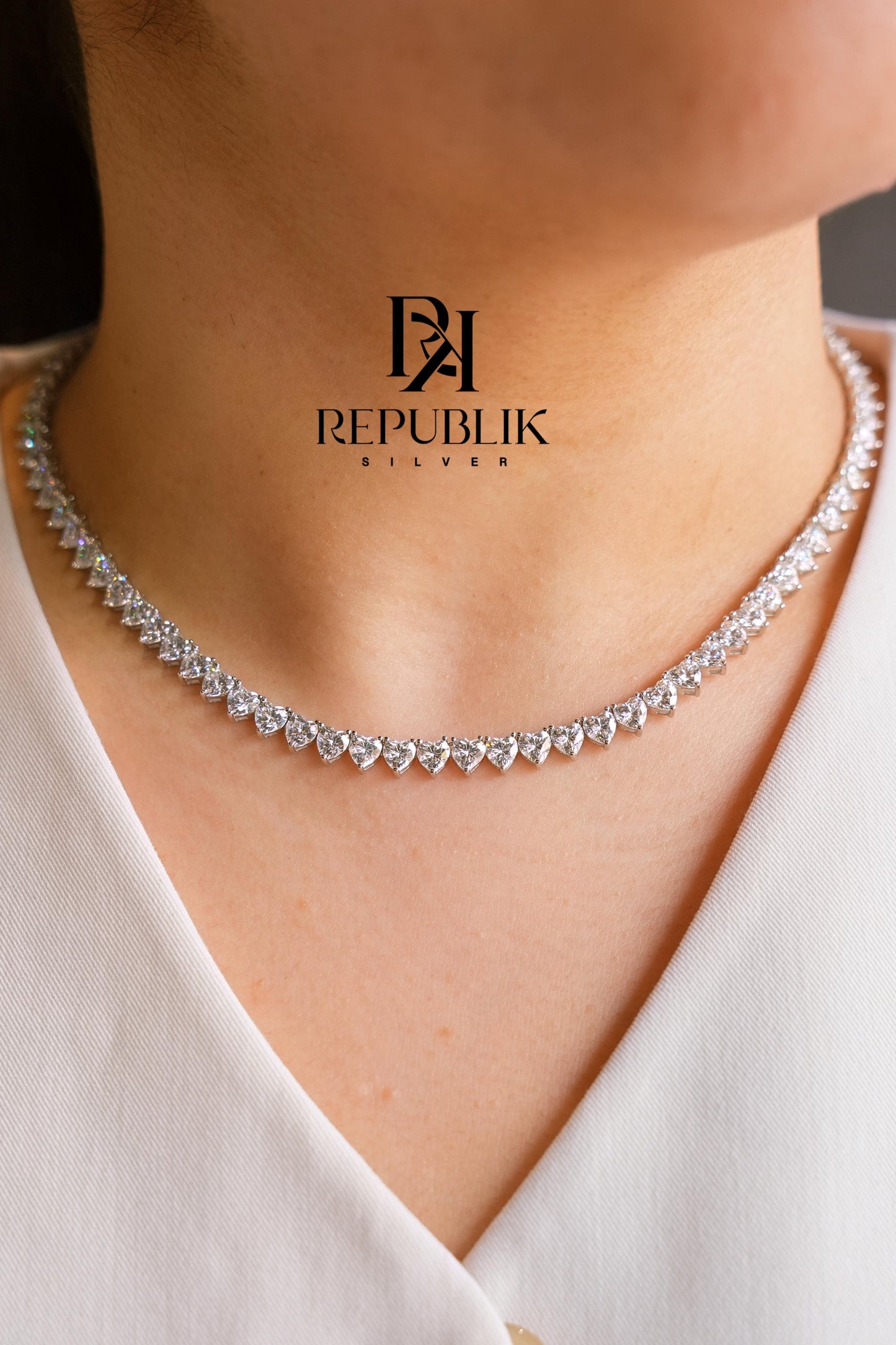 925 MOISSANITE HEART CHOKER