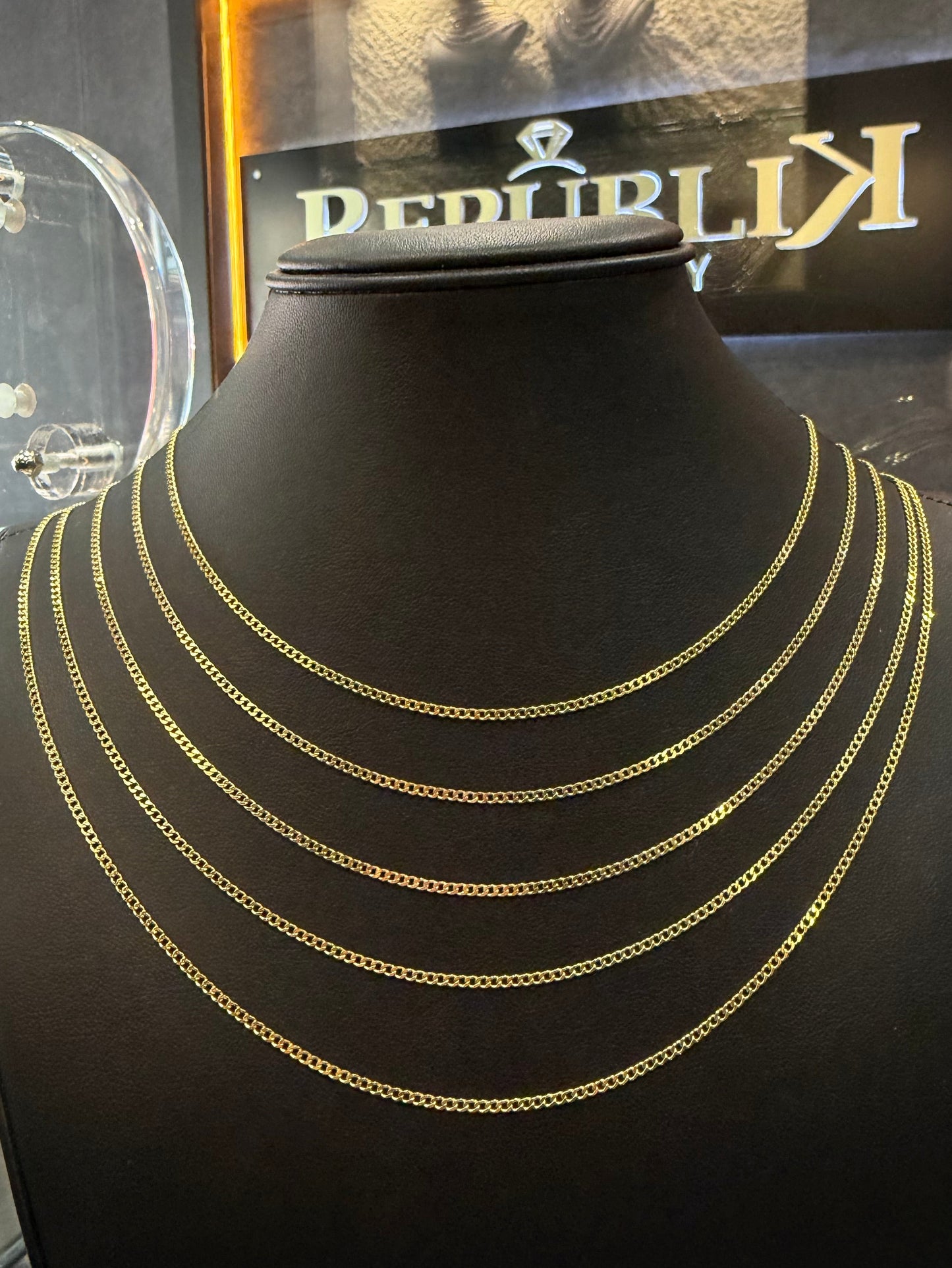 925 SOLID FLAT CUBAN CHAIN 16”-24”