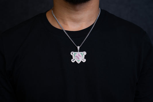 925 MIAMI CUBAN CHAIN WITH BASEBALL PENDANT