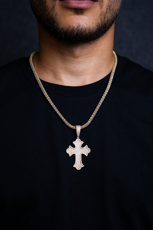 925 Cross pendant + Ice chain 5MM