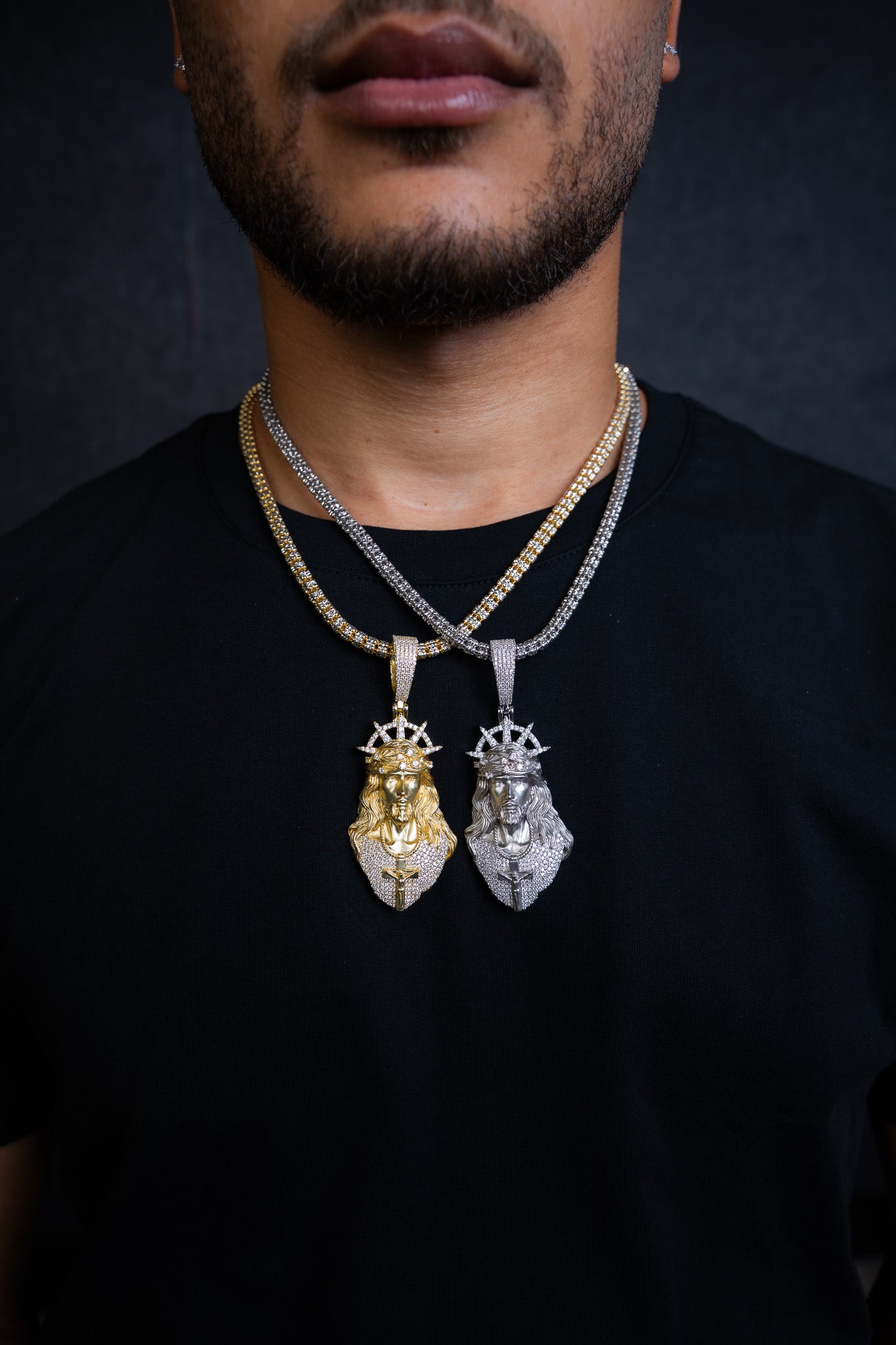 925 JESUS PENDANT + ICE CHAIN 5MM
