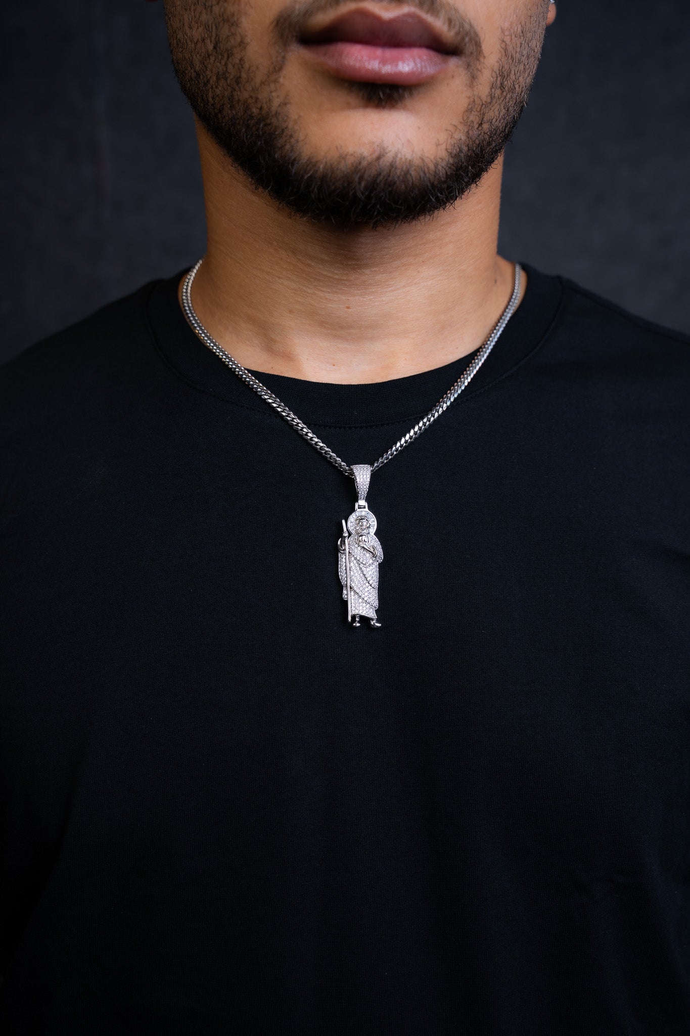 925 SAN JUDAS + MIAMI CUBAN CHAIN 4MM 22”