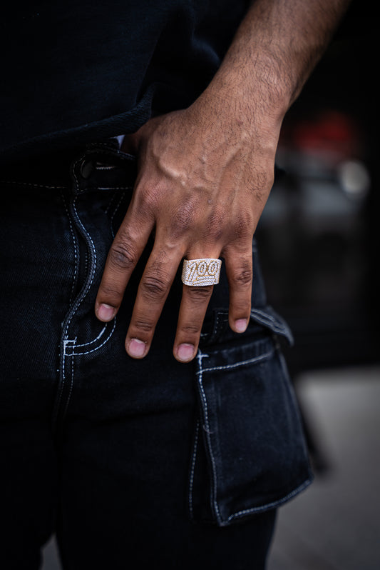 14K  LARGE 100 MENS RING