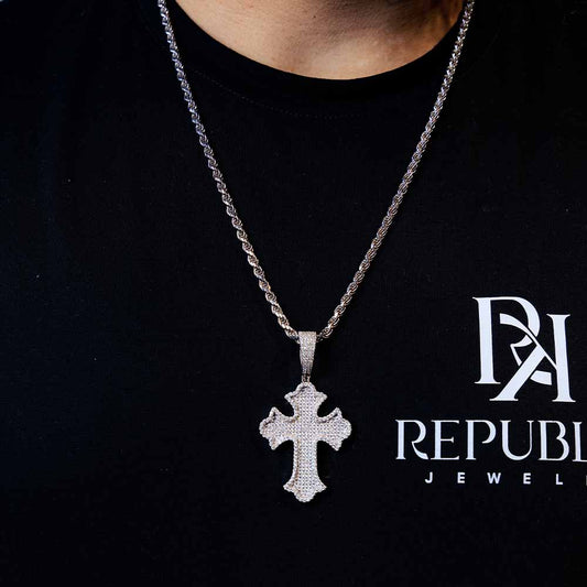 925 SOLID ROPE CHAIN WITH CROSS PENDANT