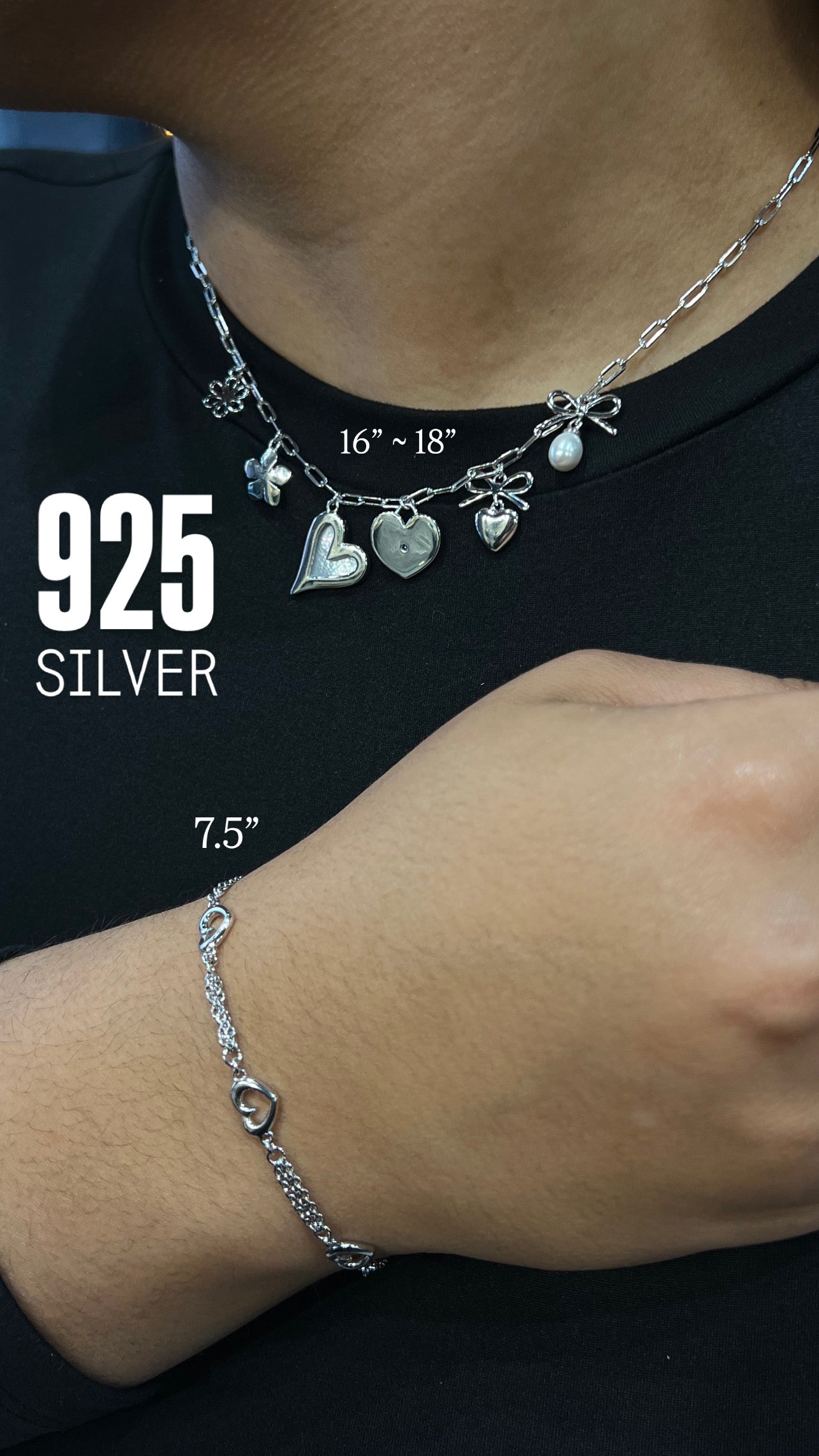 925 LUXURY NECKLACE AND BRACELET