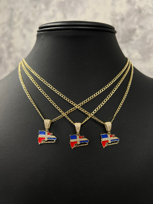 14K CUBAN CHAIN WITH DR PENDANT