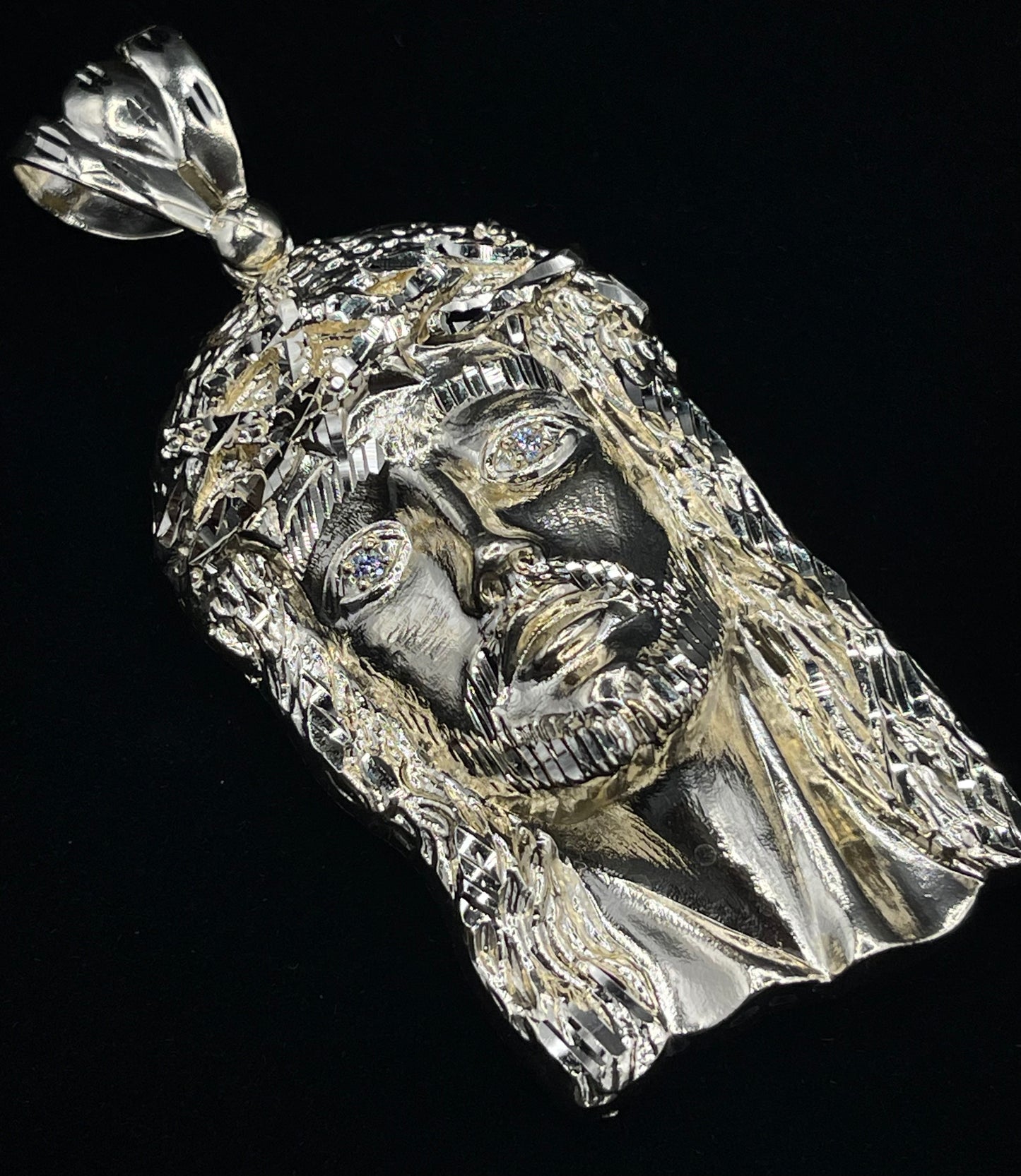 14K Jesus Head Pendant