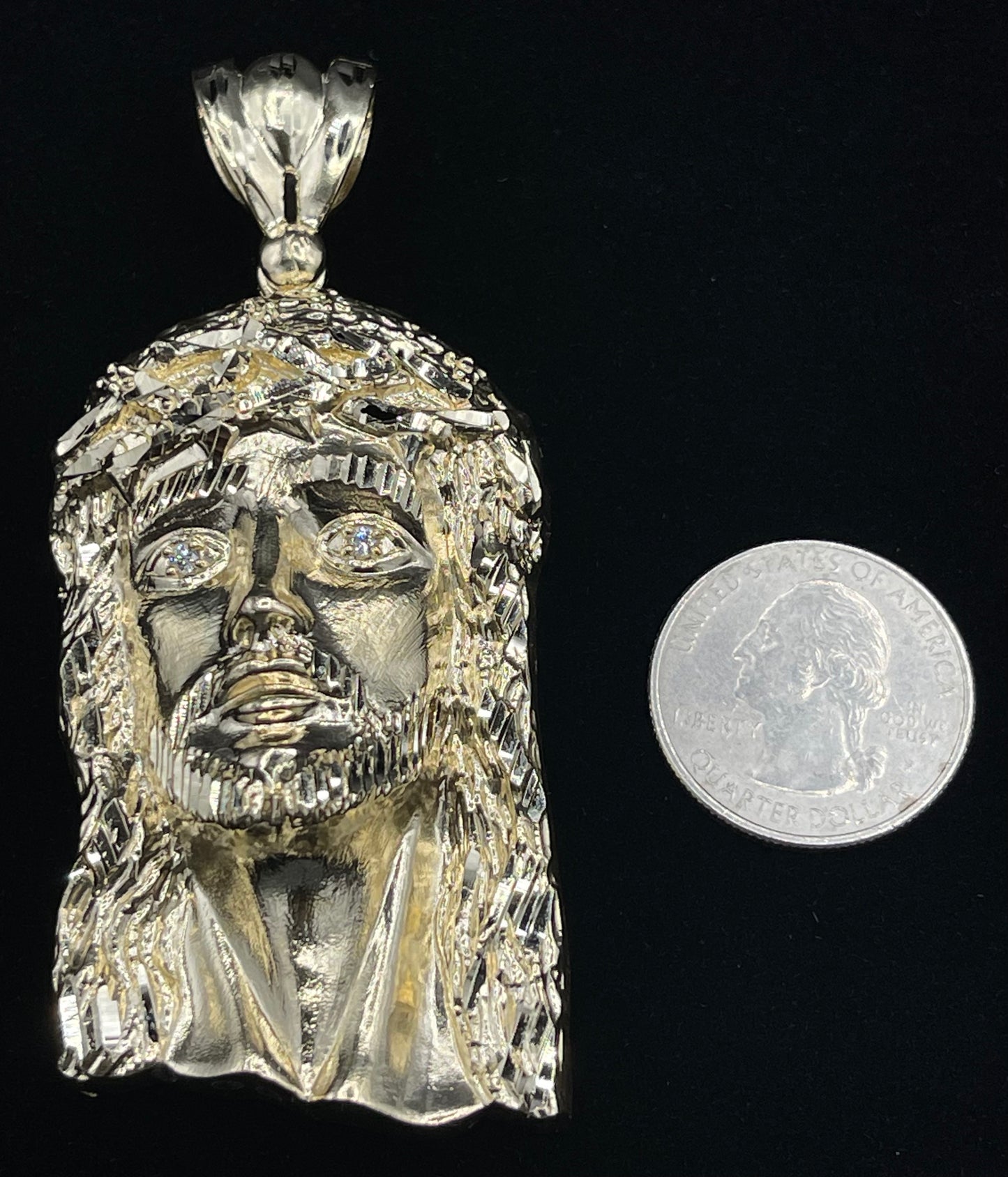 14K Jesus Head Pendant