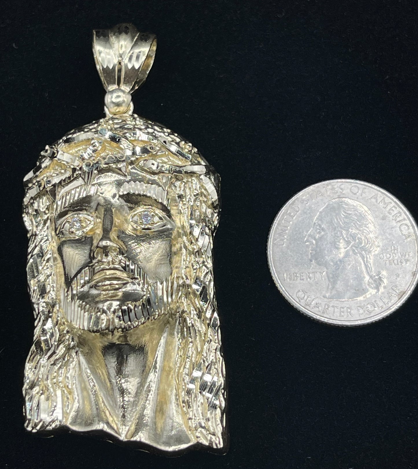 14K Jesus Head Pendant