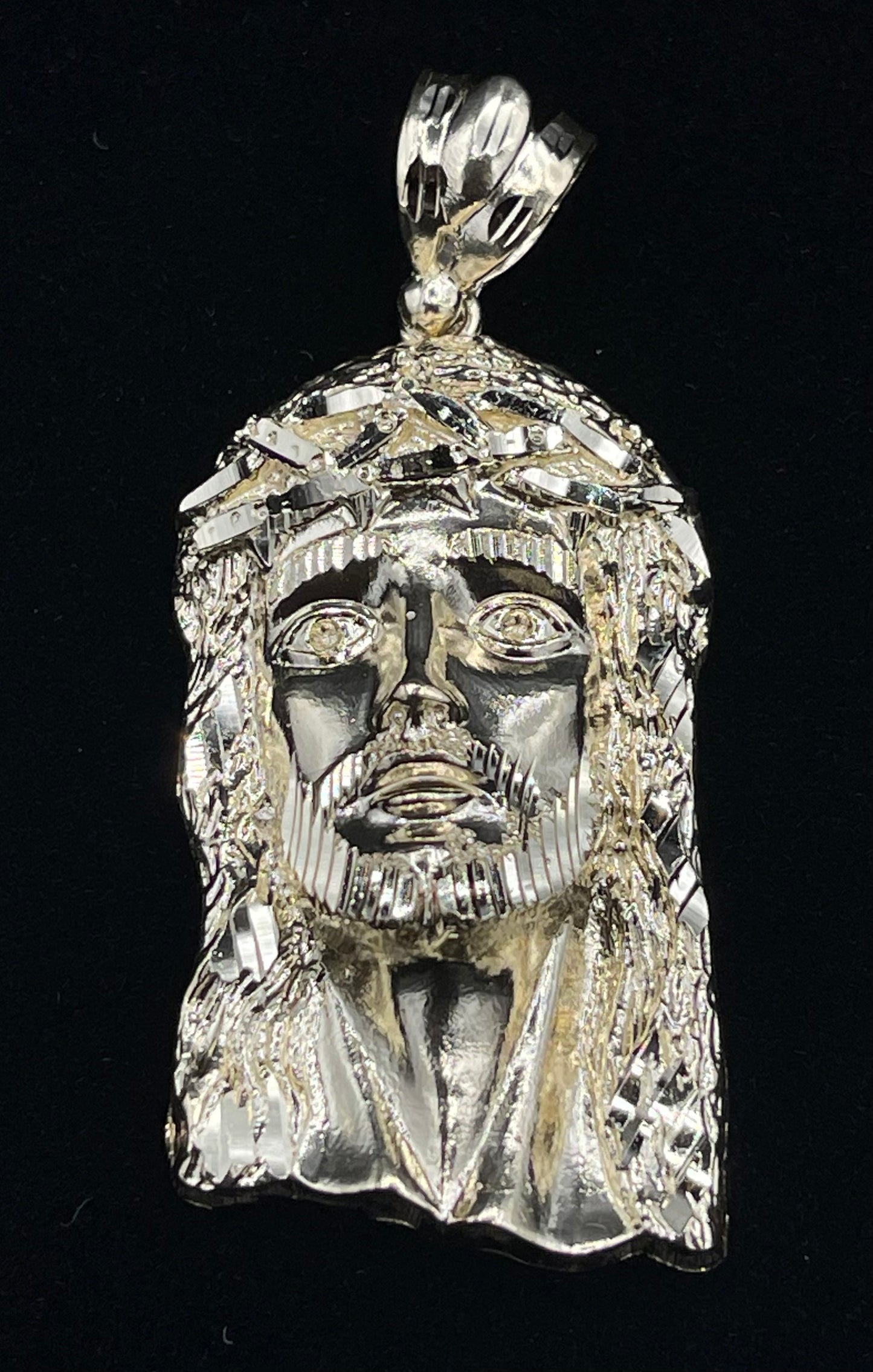 14K Semi Jesus Head Pendant