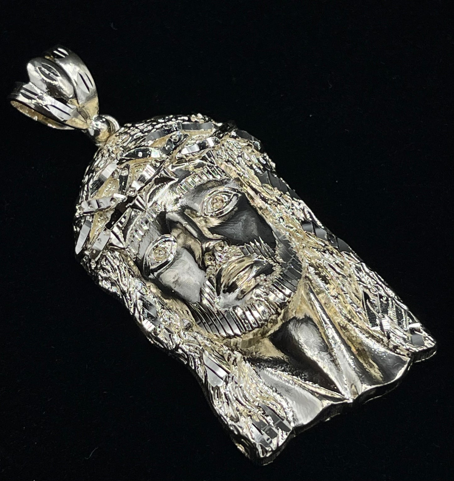 14K Semi Jesus Head Pendant