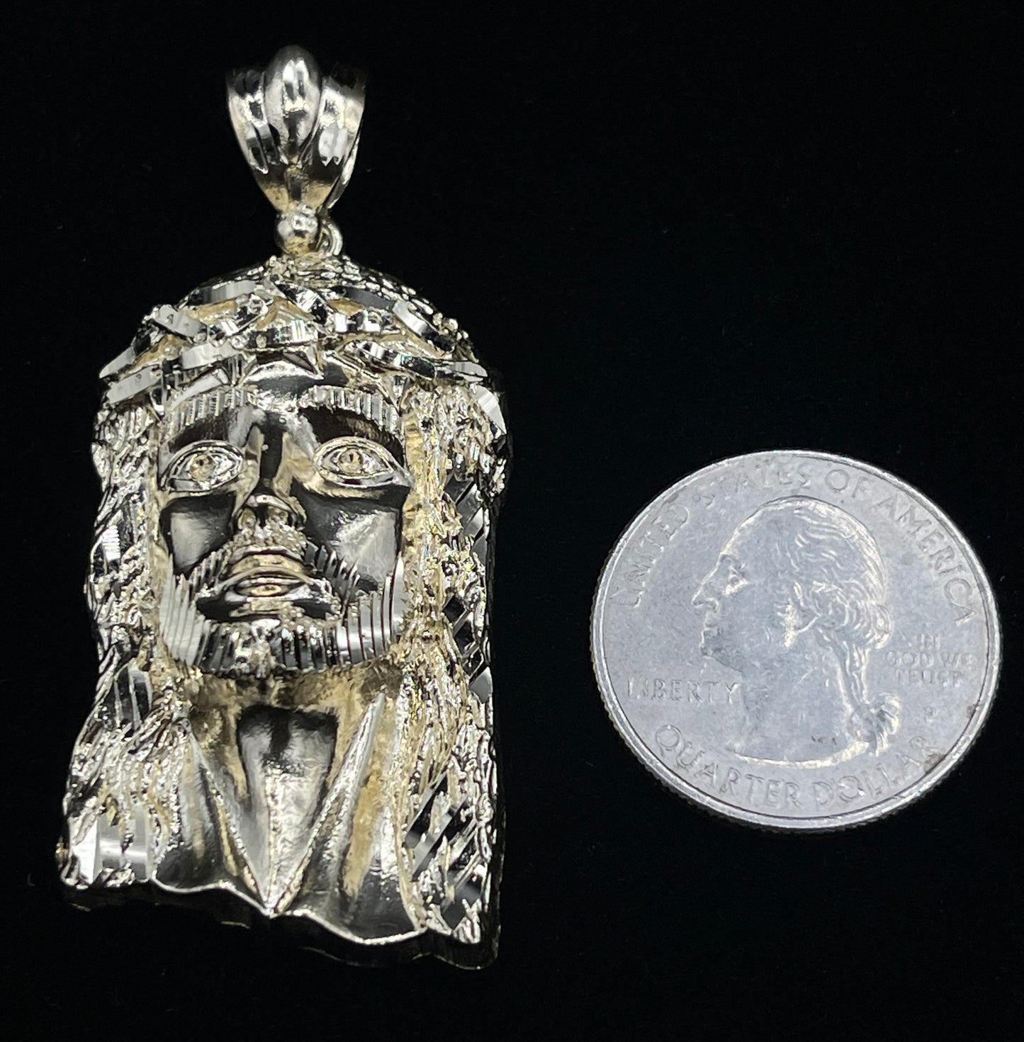 14K Semi Jesus Head Pendant