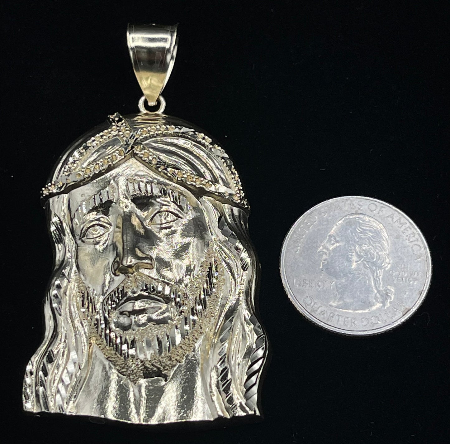 14K Jesus Head Pendant