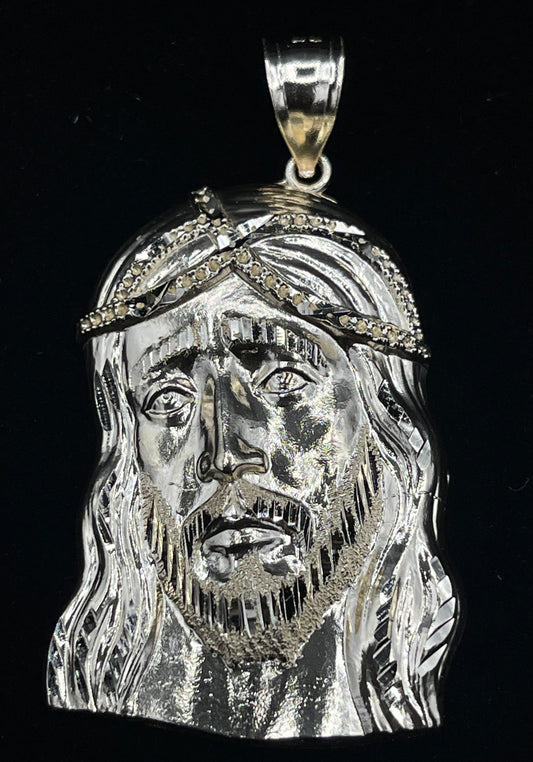 14K Hollow Jesus Head Pendant