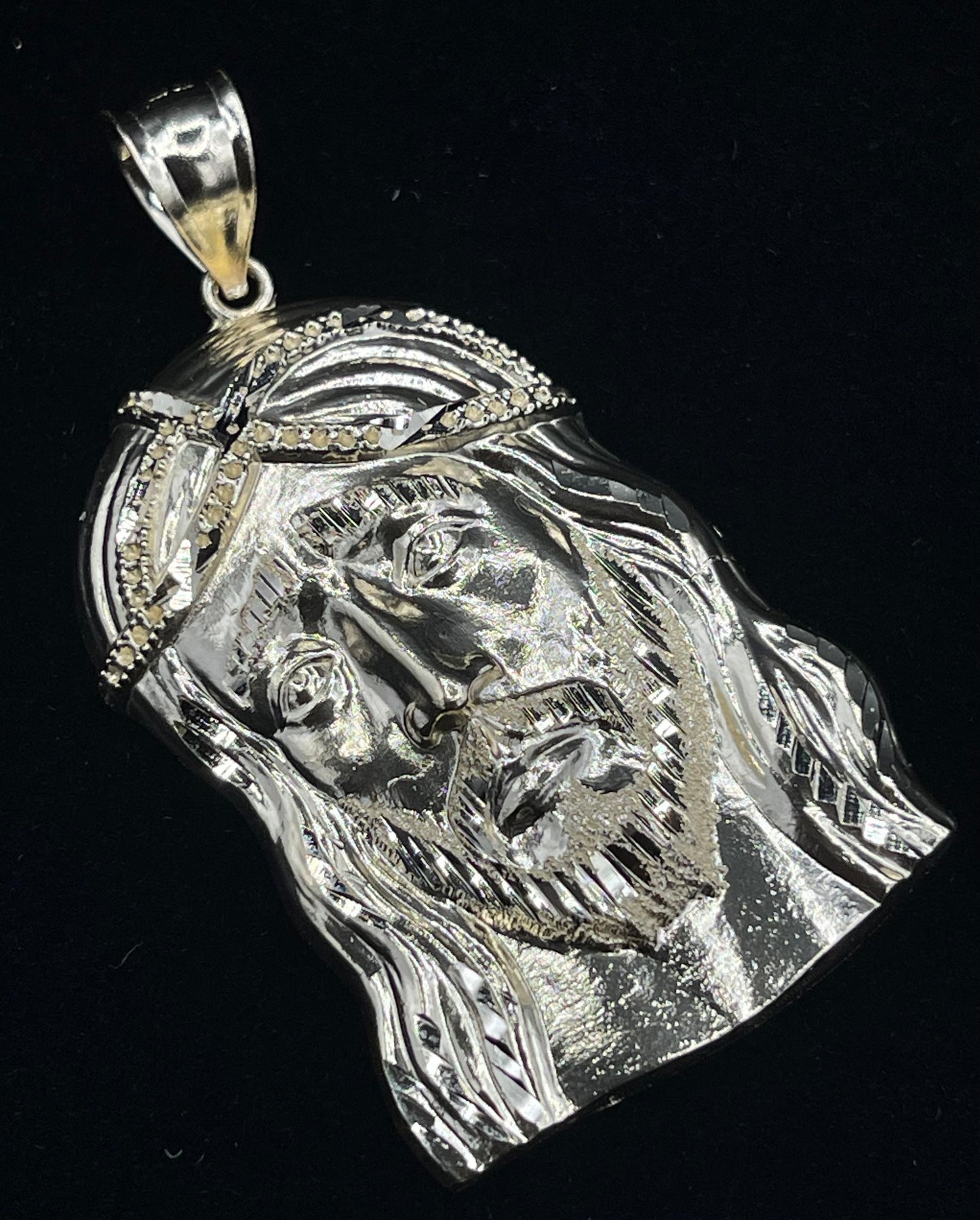 14K Hollow Jesus Head Pendant