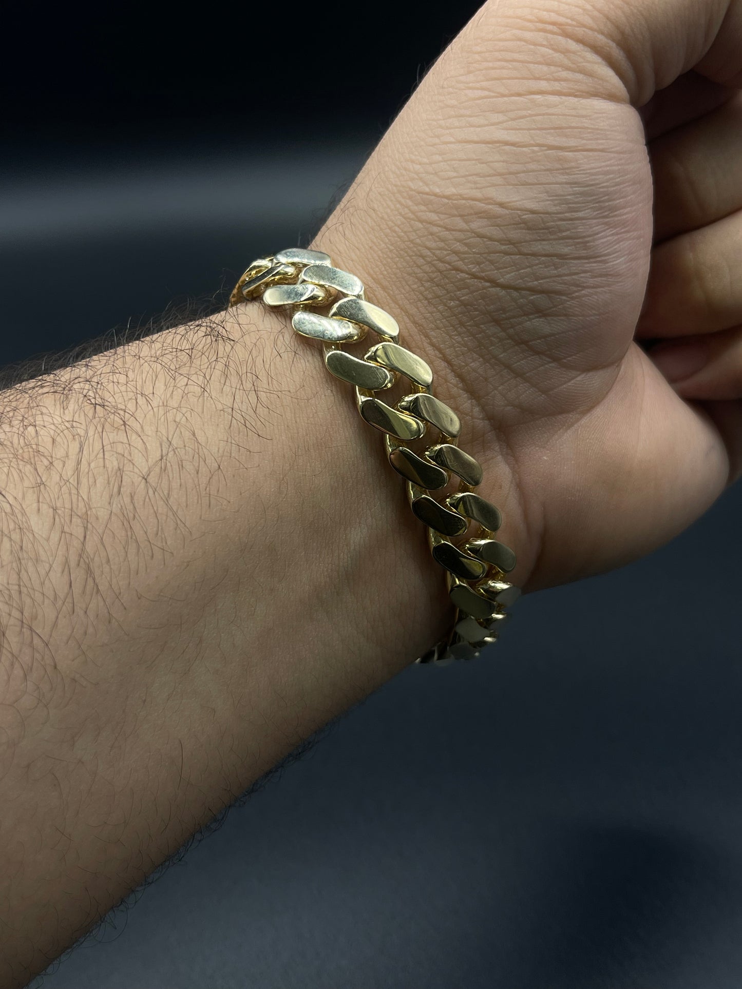 14K HOLLOW CUBAN BRACELET 15MM