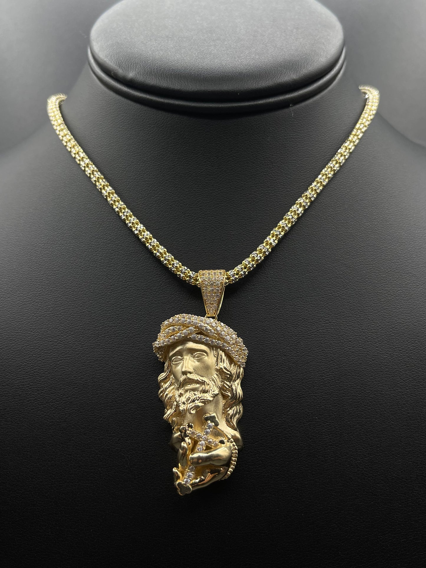 Ice Chain with Jesus pendant