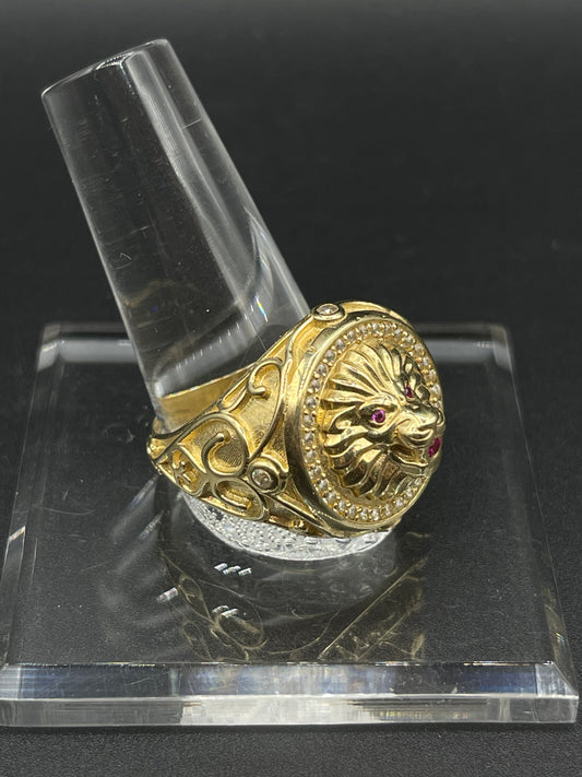 CZ Lion Men's Ring