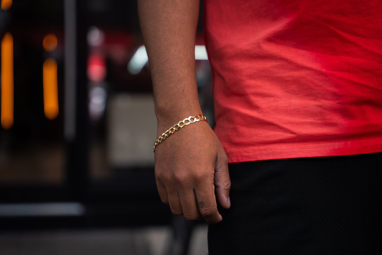14K SOLID CUBAN BRACELET TWO TONES