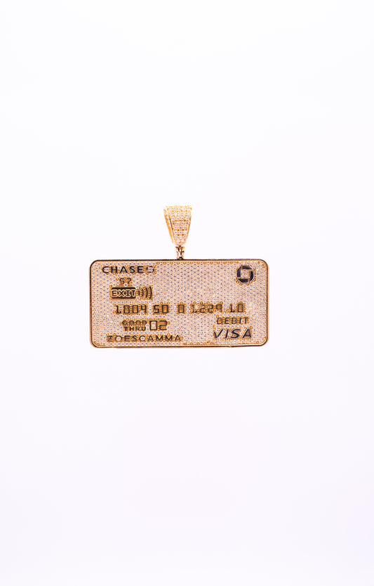 14K CHASE CARD PENDANT