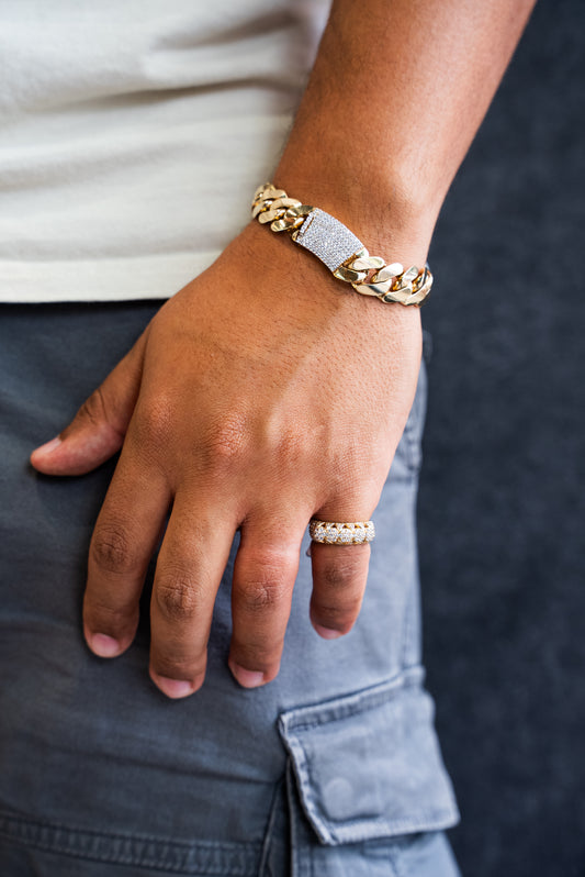 14K SEMI-SOLID BRACELET WITH MEN’S RING