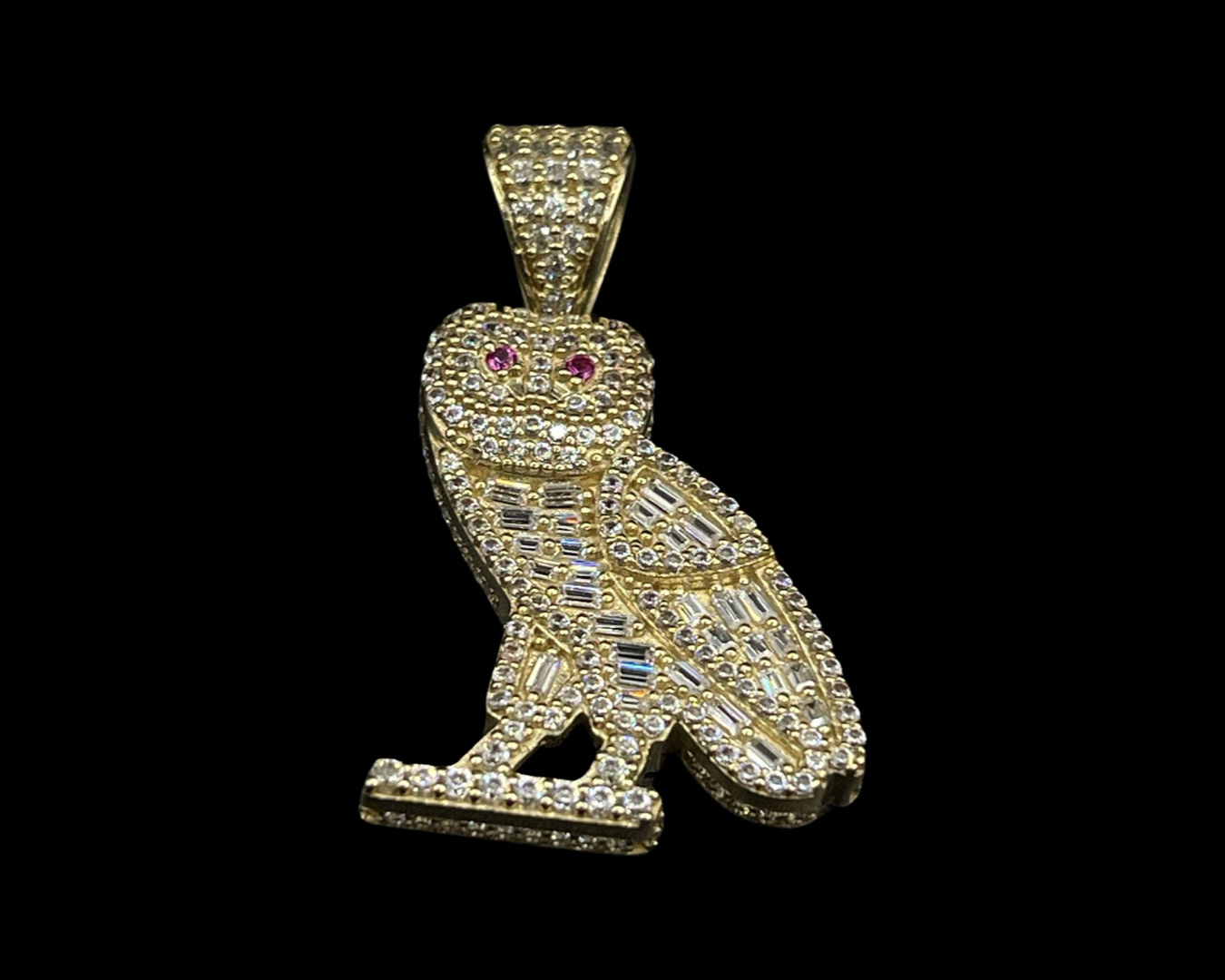 CZ Owl Baguette Pendant