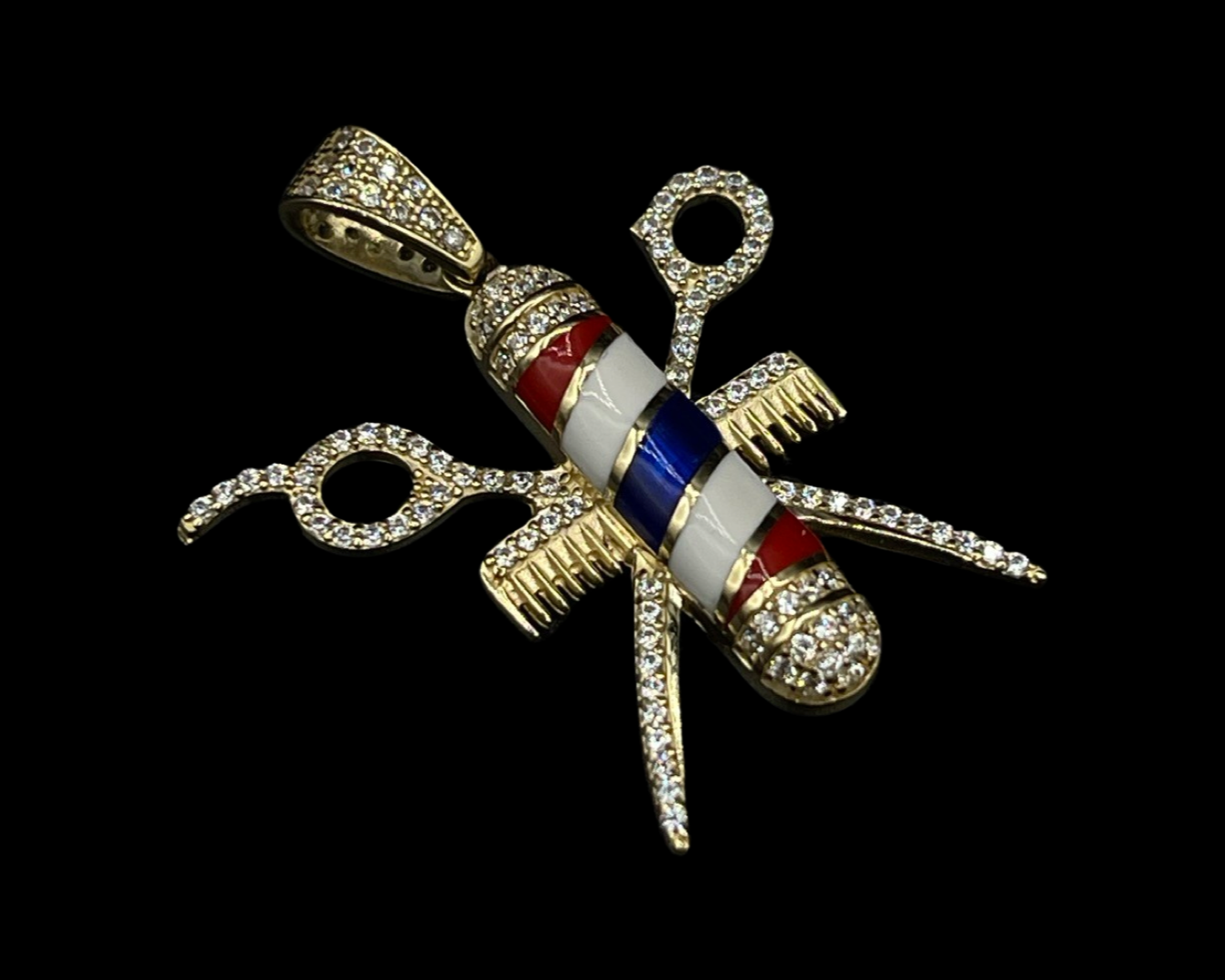 Cz Barber Pendant with Enamel