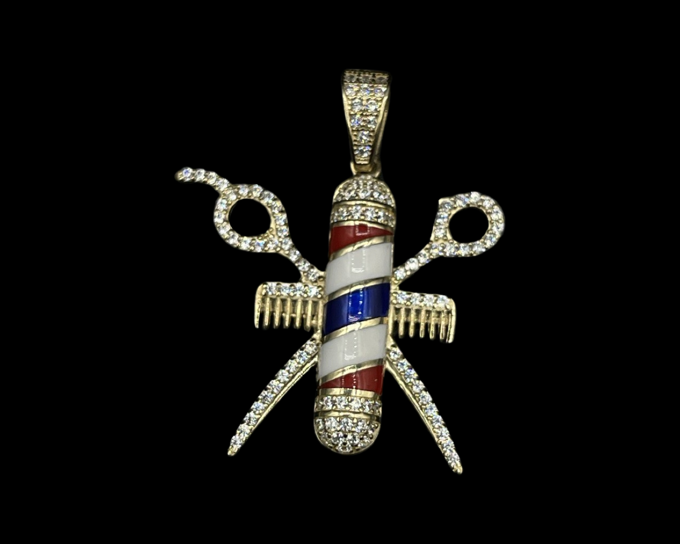 Cz Barber Pendant with Enamel